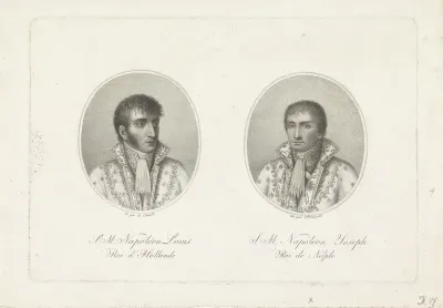 Dubbelportret van Lodewijk Napoleon Bonaparte en Jozef Bonaparte