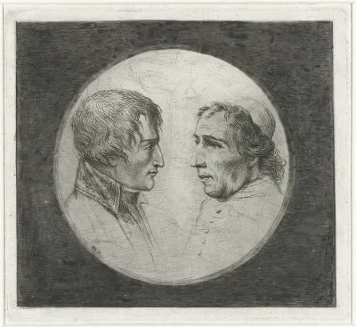 Dubbelportret van Napoleon Bonaparte en paus Pius VII