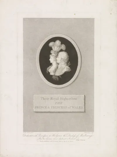 Dubbelportret van prins George en prinses Caroline
