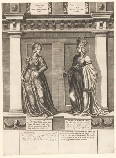 Dubbelportret van Virida Visconti en Elisabeth van Karinthië
