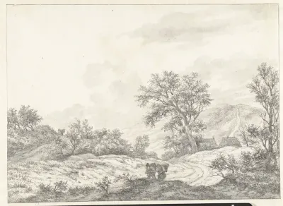 Duinlandschap in de omgeving van Haarlem, met in de verte de Blinkert