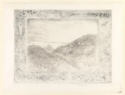 Duinlandschap met een gezicht op La Falaise, Baie de St. Malo