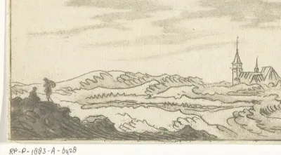 Duinlandschap met een kerk