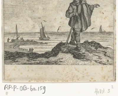Duinlandschap met een wandelaar