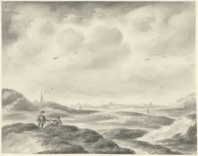 Duinlandschap met enige figuren