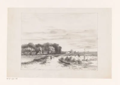 Duinlandschap met wandelaar