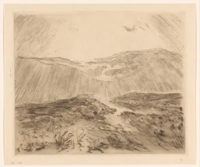 Duinlandschap met zonnestralen