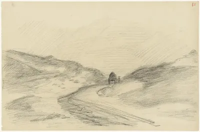 Duinweg met kar
