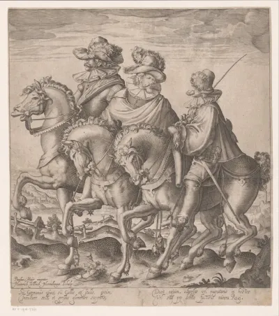 Duitse, Franse en Italiaanse man te paard