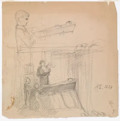 Duke Karl Insulting the Corpse of Klaus Fleming, sketches