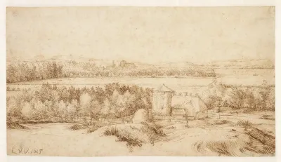 Dune landscape with farm