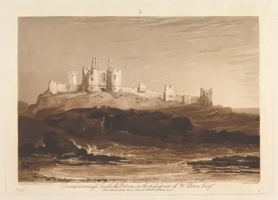 Dunstanborough Castle, part III, plate 14 from "Liber Studiorum"