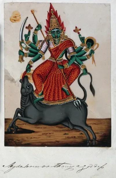 Durga slaying the buffalo demon, Mahishasura