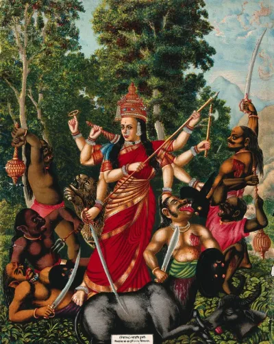 Durga slaying the Buffalo Demon