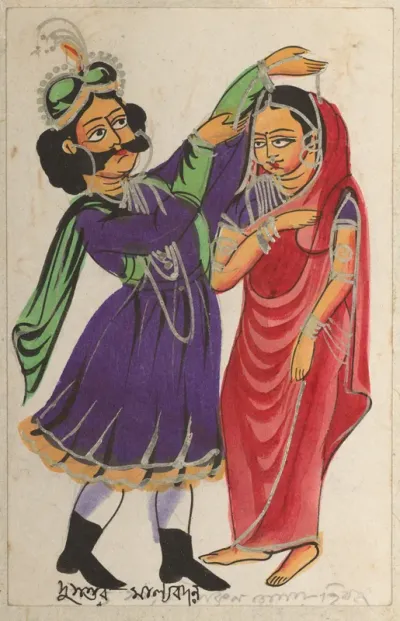 Dusmanta Garlanding Shakumtala