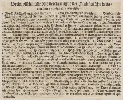Dutch captions to 'La Calvacatura con le sue Cerimonie'