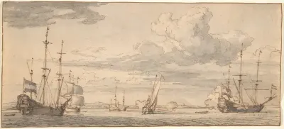 Dutch Ships in a Bay