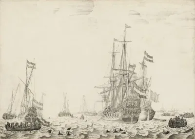 Dutch Ships near the Coast
