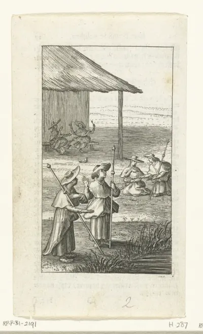 Duyfken en Willemynken bij oever van rivier tijdens pelgrimage