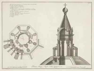 Dwarsdoorsnedes van de lantaarn van de Santa Maria del Fiore te Florence