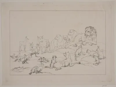 Dyrenes forsamling. Illustration til "Reineke Fuchs"