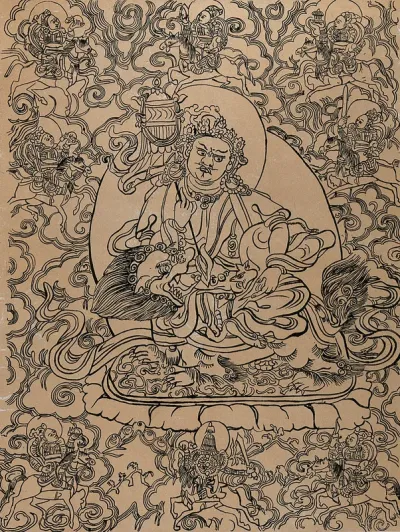 Dzambhala or Dodnevangpa, the God of wealth, with his assistants
