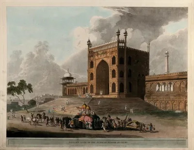 Eastern gate of the Jami Masjid at Delhi, India