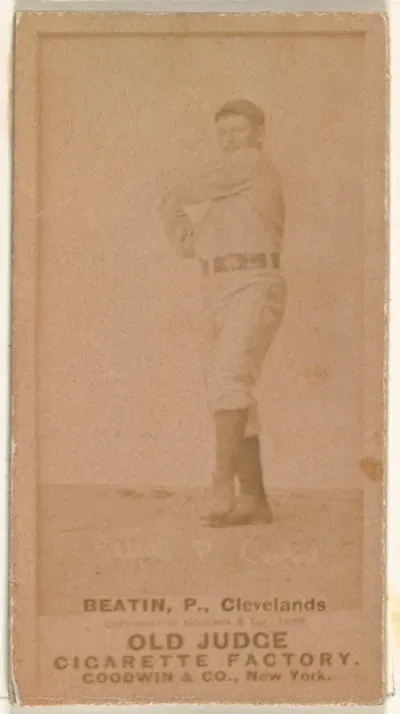 Ebenezer Ambrose "Ed" Beatin, Pitcher, Cleveland, from the Old Judge series (N172) for Old Judge Cigarettes