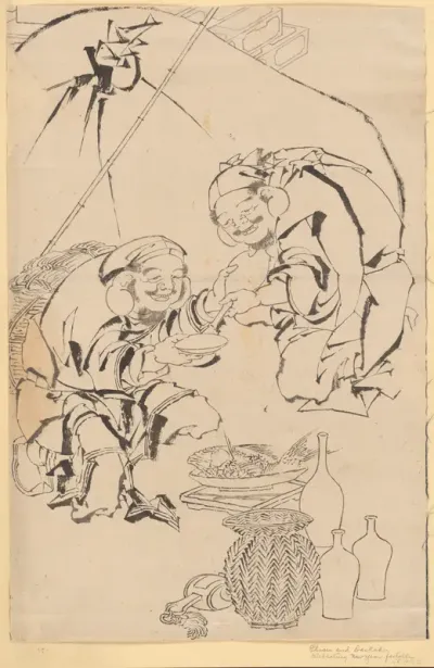 Ebisu and Daikoku Celebrating the New Year Festival