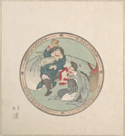 Ebisu and Daikoku; Two of the Seven Gods of Good Fortune