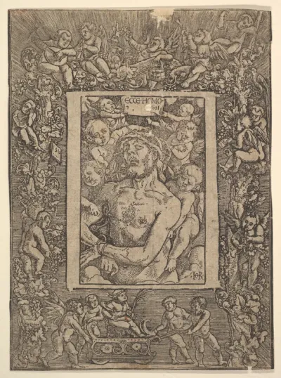 Ecce Homo with Ornamental Border showing the Triumph of Bacchus