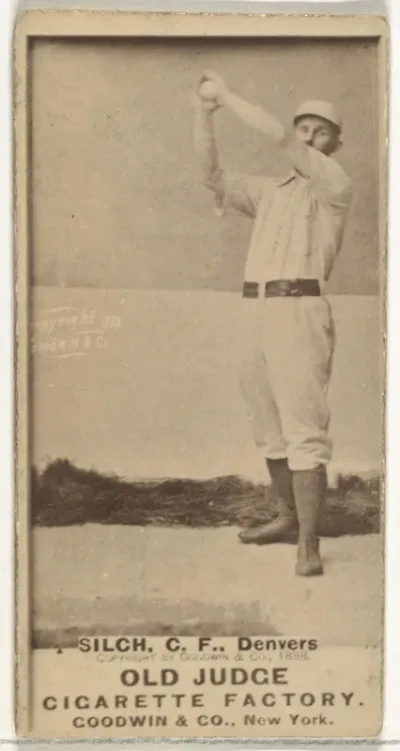 Ed "Baldy" Silch, Center Field, Denver, from the Old Judge series (N172) for Old Judge Cigarettes