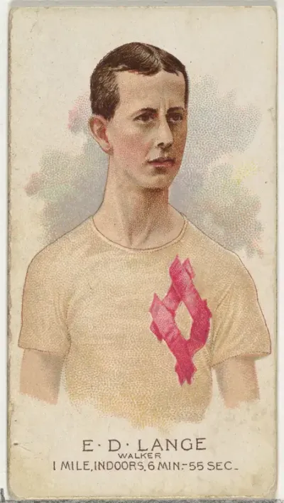 E.D. Lange, Walker, from World's Champions, Series 2 (N29) for Allen & Ginter Cigarettes