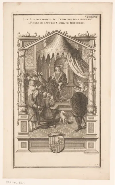 Edellieden brengen hulde aan graaf Henri de Foix