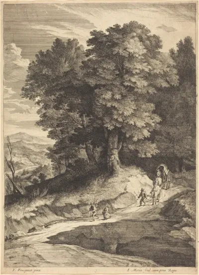 Edge of a Wood with Travelers in a Carriage