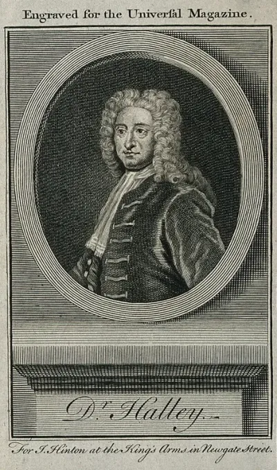 Edmund Halley. Line engraving after G. White after Sir G. Kneller