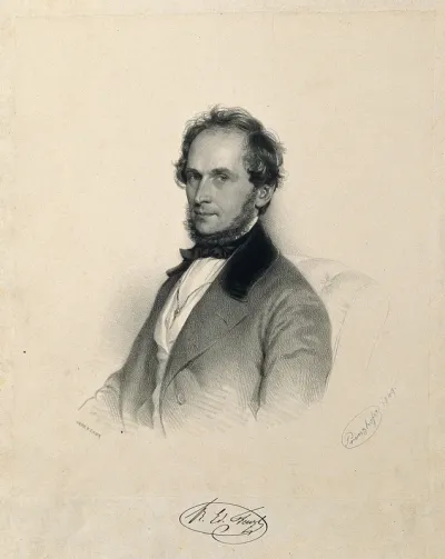 Eduard Fenzl. Lithograph by A. Prinzhofer, 1849