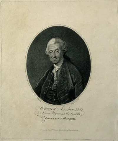 Edward Archer. Stipple engraving by H. Kingsbury after R. E. Pine, 1782
