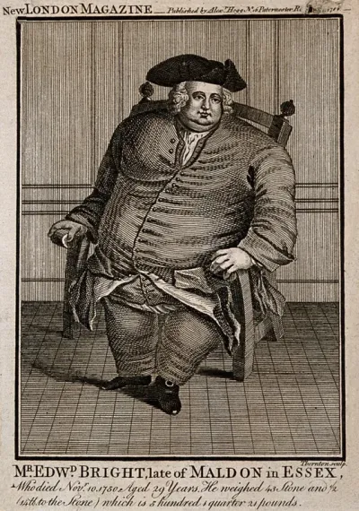 Edward Bright, a man weighing forty three and a half stone