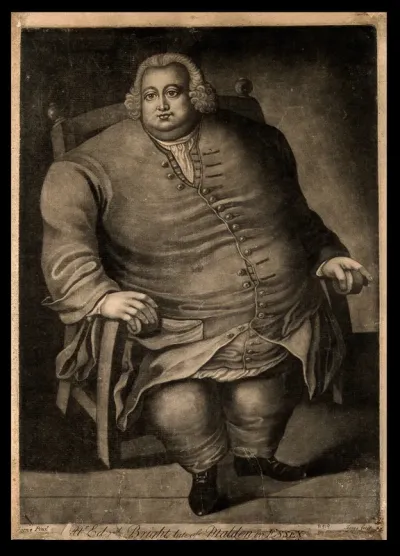 Edward Bright, a man weighing forty three and a half stone
