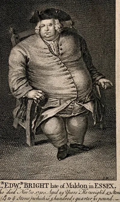 Edward Bright, a man weighing forty three and a half stone