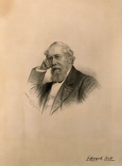 Edward Cock. Lithograph by G. B. Black, 1876, after himself