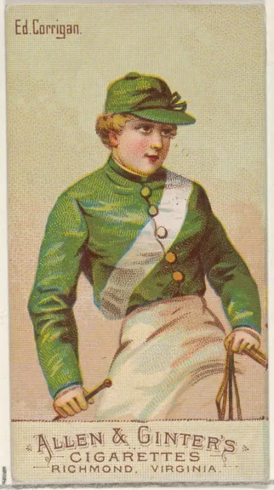 Edward Corrigan, from the Racing Colors of the World series (N22b) for Allen & Ginter Cigarettes