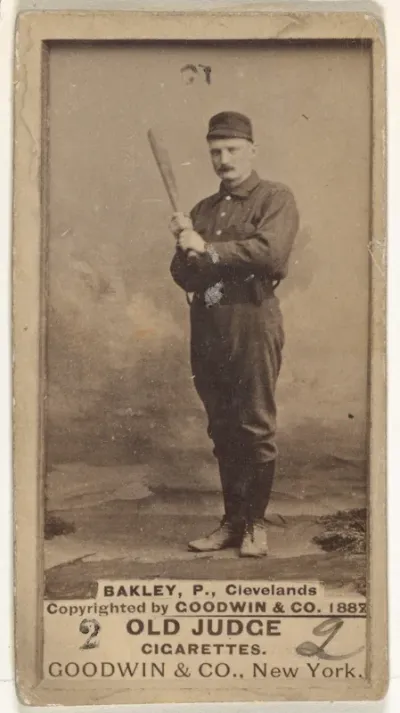 Edward Enoch "Jersey" Bakely, Pitcher, Cleveland, from the Old Judge series (N172) for Old Judge Cigarettes