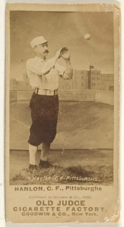 Edward Hugh "Ned" Hanlon, Center Field, Pittsburgh, from the Old Judge series (N172) for Old Judge Cigarettes