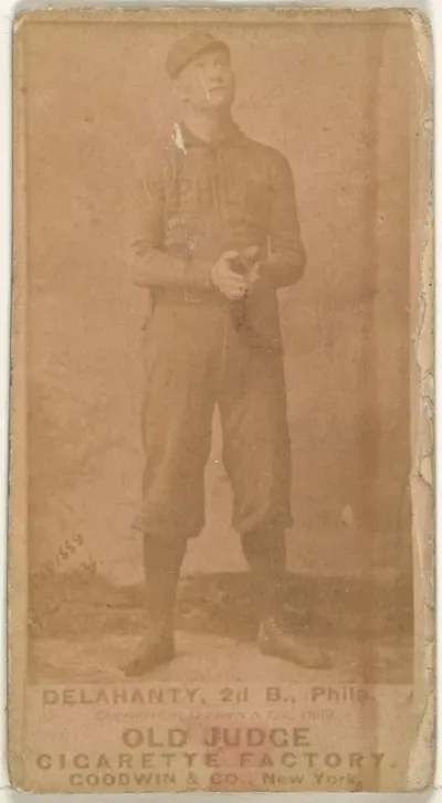 Edward James "Big Ed" Delahanty, 2nd Base, Philadelphia, from the Old Judge series (N172) for Old Judge Cigarettes