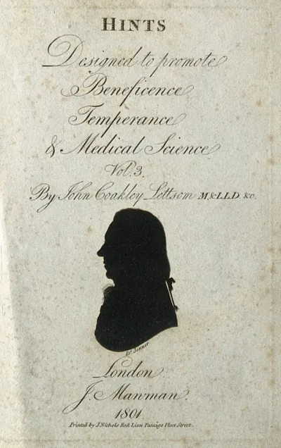 Edward Jenner. Aquatint silhouette by J. Miers [?], 1801