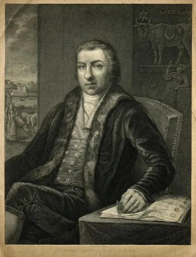 Edward Jenner. Line engraving by A. M. Monsaldi after J. Northcote and J. R. Smith