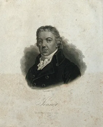 Edward Jenner. Line engraving by G. F. L. Jaquemot after P. R. Vignéron after J. R. Smith, 1800