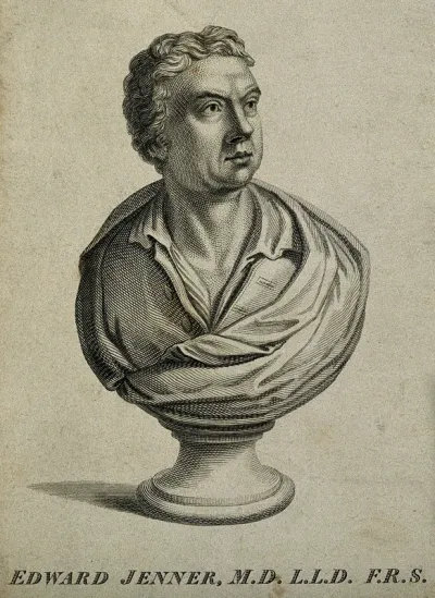 Edward Jenner. Line engraving by J. Dadley, 1830, after C. Manning, 1805
